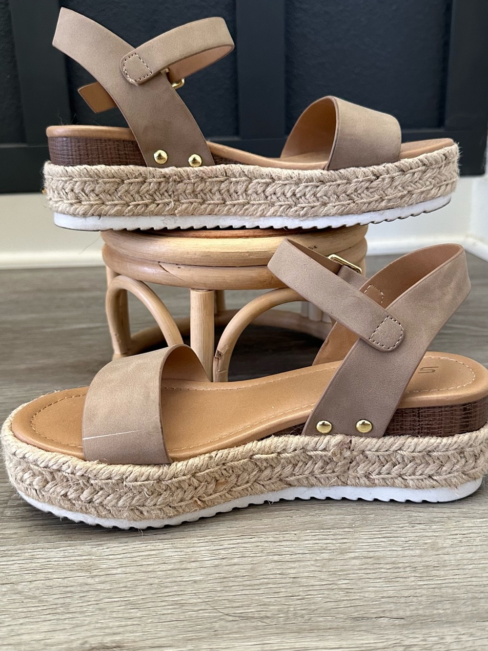 Soda Beige Espadrille Platform Sandals